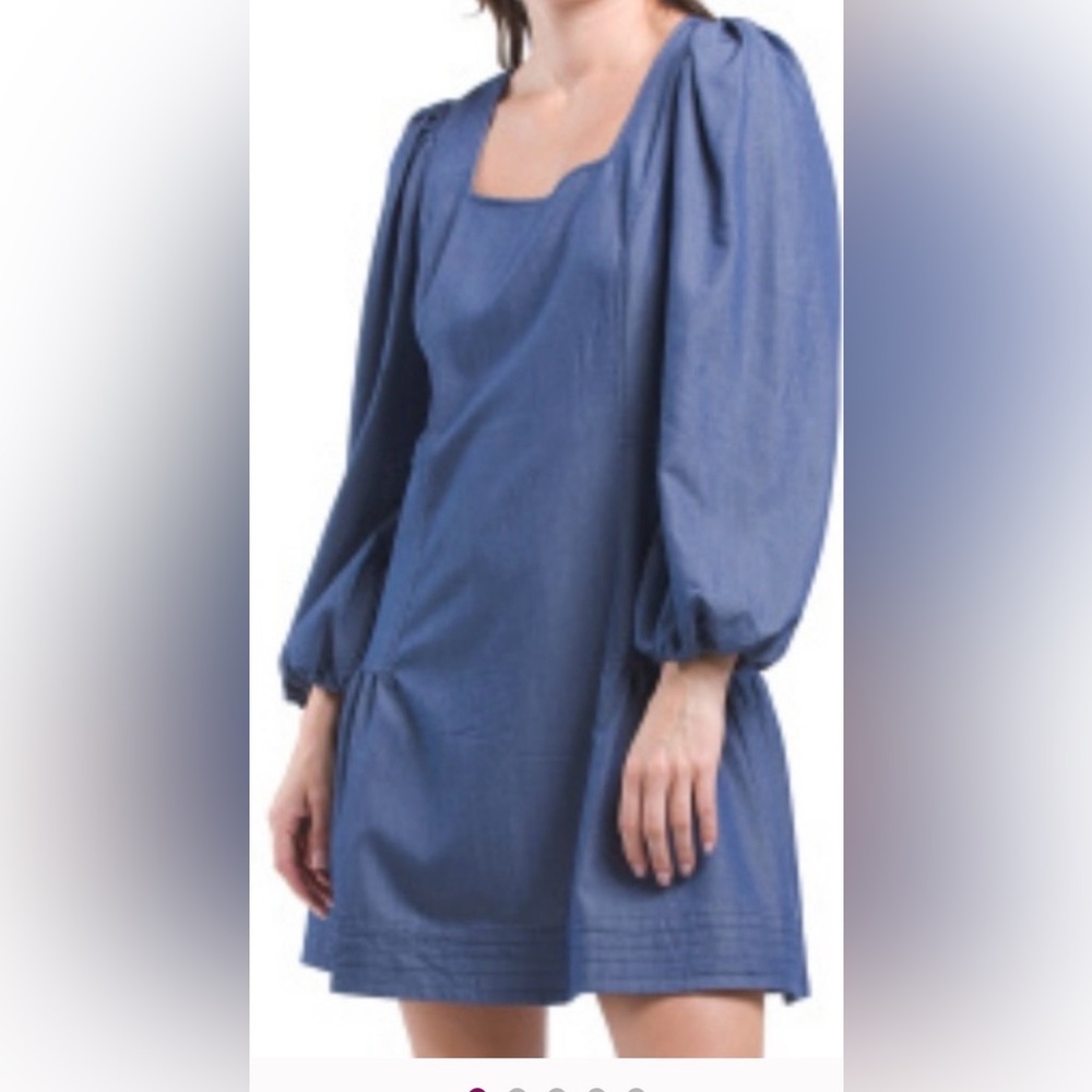 Stellah Blue Long Sleeve Mini Dress
